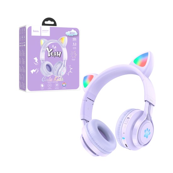 Auricular Bluetooth Hoco W39 Cat Ear Púrpura Auricular Bluetooth Hoco W39 Cat Ear Púrpura